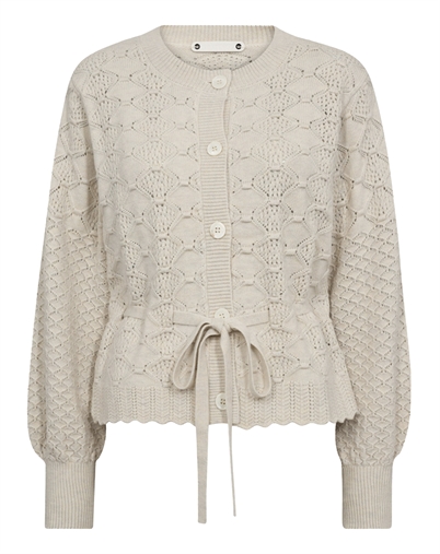 Co Couture - Row CC Pointelle Tie Cardigan - Ivory
